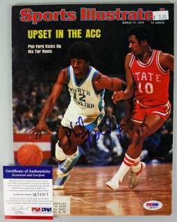 NORTH CAROLINA PHIL FORD AUTHENTIC SIGNED SPORTS ILLUSTRATED 75 PSA 