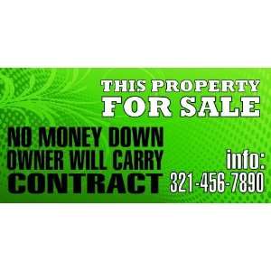   Vinyl Banner   Property for Sale No Money Down Leaf 