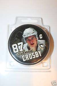 SIDNEY CROSBY PITTSBURGH PENGUINS PICTURE HOCKEY PUCK  
