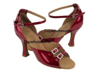 Ladies Latin Ballroom Salsa Red Patent Dance Shoes G230  