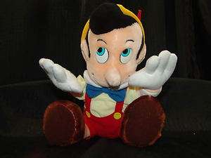 Vintage Disney Land World Plush Stuffed Pinocchio Doll  