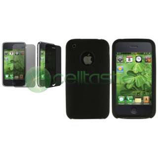 Black Soft Case Cover+LCD Privacy Filter for iPhone 3 G 3GS New  