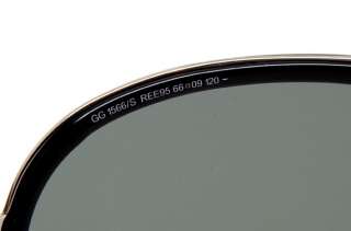 GUCCI GG 1566 REE SUNGLASSES BLACK/SILVER PLASTIC FRAME GREY LENS 