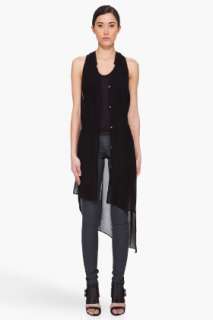 Helmut Lang Long Black Shroud Vest for women  