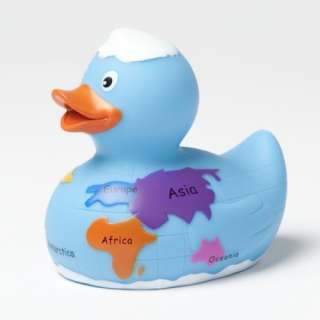 RUBBER DUCKIE   WORLD GLOBE / MAP OF THE WORLD DUCK  