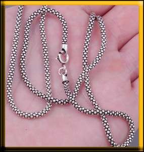   925 STERLING SILVER MENS POPCORN CHAIN NECKLACE FOR PENDANT  