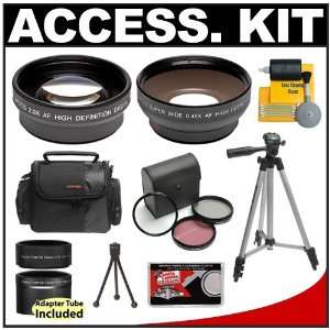  Telephoto & Wide Angle Lens Kit with Adapter Tube + 3 