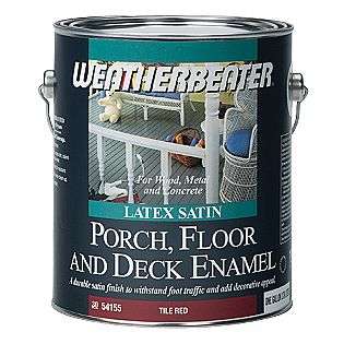 Latex Satin Porch, Floor and Deck Paint, 1 Gal.   Tile Red 