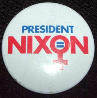 1972 Women for Richard Nixon for President Pin Button Pinback  