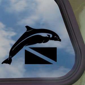   Over Dive Flag Scuba Diver Black Decal Car Sticker