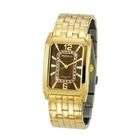   Mens Swarovski Crystal Accented Gold Tone Brown Dial Dress Watch