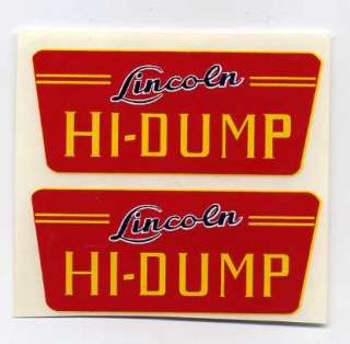Lincoln Toys Hi   Dump Replacement Decal Set  