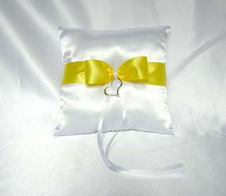 Elegant Yellow Flower Girl Basket Ring Bearer Pillow  