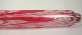 Antique Nailsea art glass Red White loop Rolling Pin  