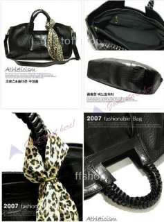 2012New Women Crocodile Print Leather Tote Shoulder Bag Handbag With 