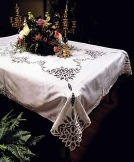 NEW Battenburg Floral Lace Tablecloth Fabric Oblong  