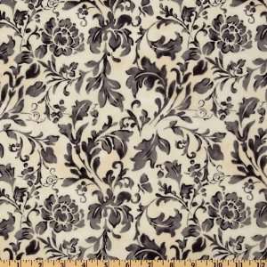  110 Wide Essential Floral Texture Ivory/Black Fabric By 