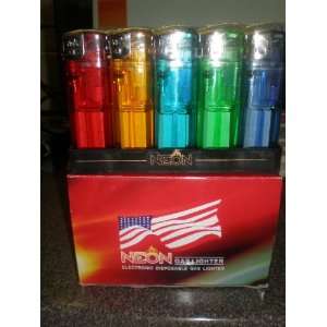  1000 Neon Gas Lighter Electronic Disposable Assorted 