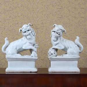  Classic Foo Dog Statue Sculpture (Pair), 8 x 5 x 11 (in 