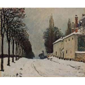 Oil Painting Snow on the Road, Louveciennes Alfred Sisley Hand Paint