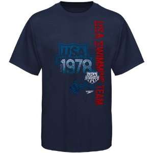  Speedo USA Swimming Navy Blue Established 1978 T shirt 