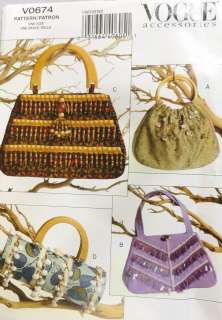 New Vogue Accessories Purse Sewing Pattern #V0674  
