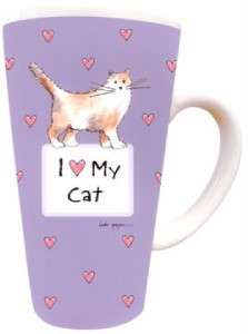 NEW Tumbleweed Pottery I LOVE MY CAT 15oz Latte Mug  