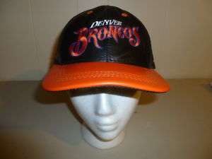 Denver Broncos Leather Baseball Hat Football Snapback  