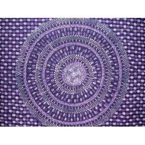  Batik Tulsi Leaf Tapestry Versatile Home Decor Purple 
