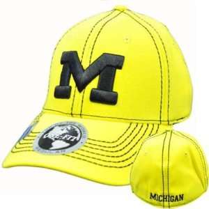  NCAA Michigan Wolverines Yellow Black Stitches Top of 