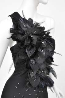 NEW DSQUARED2 RUNWAY FEATHERS LEATHER CRYSTALS SILK CORSET DRESS 40 