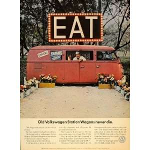   Wagon Bus Food Stand Vehicle   Original Print Ad
