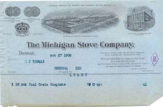 Michigan Stove Company Garland Stoves Billhead 1906  