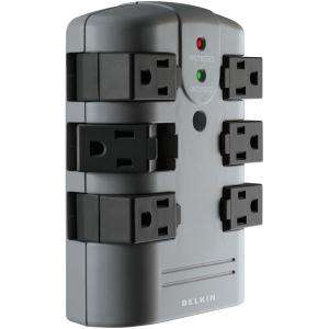   BP106000 6 Outlet Pivot Plug Surge Protector,Great for power adapter