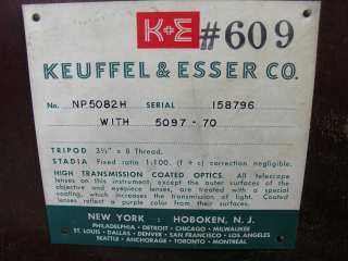 Vintage Keuffel & Esser Co. Surveying Transit with Box  