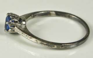   Filigree .60ctw Cornflower Blue Ceylon Sapphire Engagement Ring  