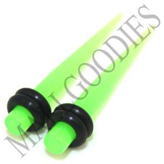 0745 Neon Green Ear Stretchers Tapers 4G 4 Gauge 5mm  