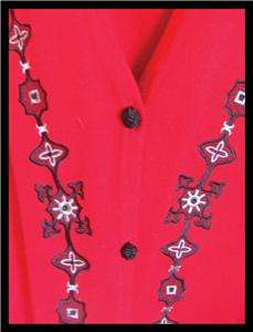 Red Knit Sweater Vest embroidered SZ 3X Koret  