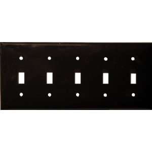  Lexan Wall Plates 5 Gang Toggle Switch Brown