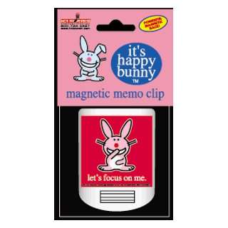   Happy Bunny Lets Focus On Me Magnetic Memo & Chip Clip