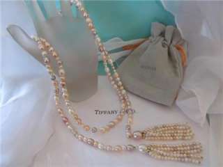 Tiffany & Co. Iridesse Pink ,Lavender,White, Pearl 14K Necklace 45 
