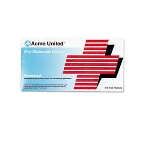 Acme United Disposable Vinyl Gloves, Lightly Powdered Without Talc 