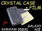 clear crystal back cover hard case lcd film for samsung s5830 galaxy 