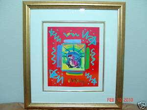 FRAMED PETER MAX Liberty Head II Collage ORIGINAL Large  