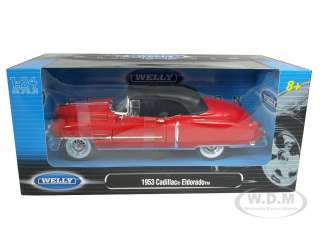   of 1953 Cadillac Eldorado Soft Top Red die cast car model by Welly