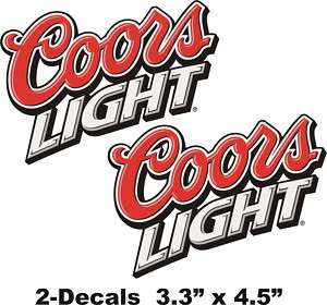 COORS LIGHT Logo Vinyl Decal Window Sticker Set Of 2  
