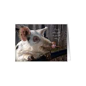  Birthday Card, Age 10   Animal Domestic Pig Hog Farm Card 