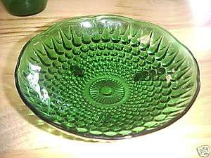 Hobnail Forest Green Footed Dish  