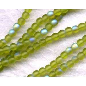  Olivine Ghost 4mm Glass Round Beads Arts, Crafts & Sewing
