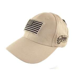   Sand (Tan) W/ USA Flag Velcro Patch Military Hat